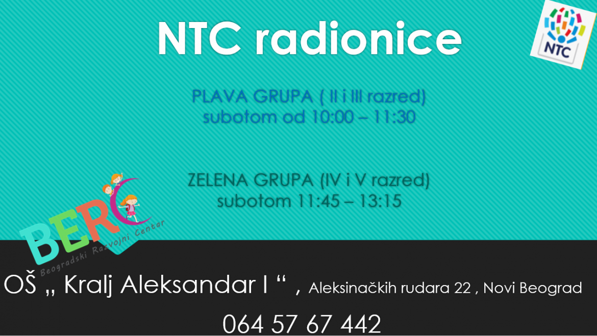 NTC radionice za decu Novi Beograd
